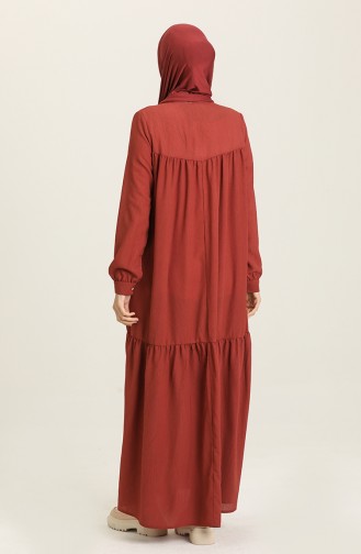 Beige-Rose Hijab Kleider 1730B-01