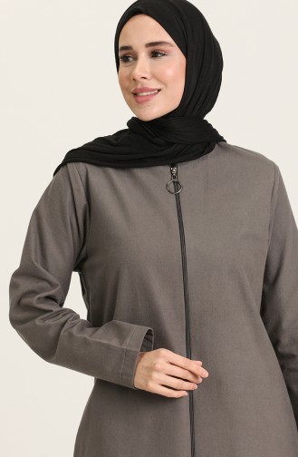 معطف طويل رمادي 2031-01