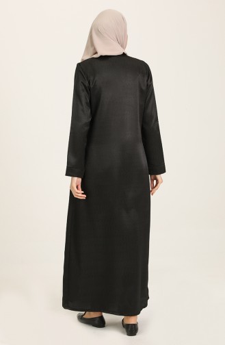 Abaya mit Reißverschluss 6013-01 Schwarz 6013-01