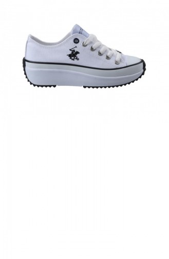 Beverly Hılls Polo Club 10287 Kadın Keten Convers Spor Ayakkabı Beyaz