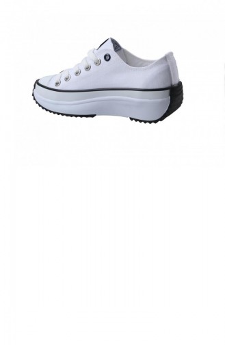 Beverly Hılls Polo Club 10287 Kadın Keten Convers Spor Ayakkabı Beyaz