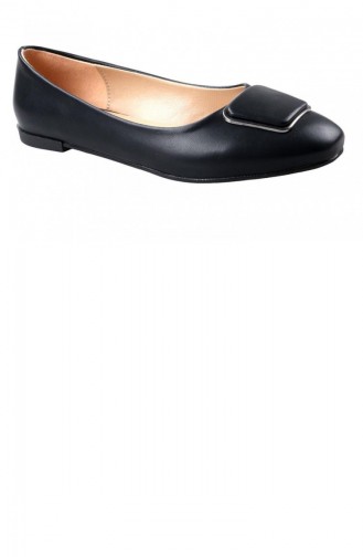 Black Woman Flat Shoe 22Y-069.SİYAH
