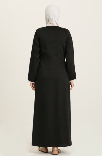 Yandan Bağlamalı Namaz Elbisesi 7005-01 Siyah