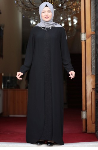 Black Hijab Evening Dress 1822