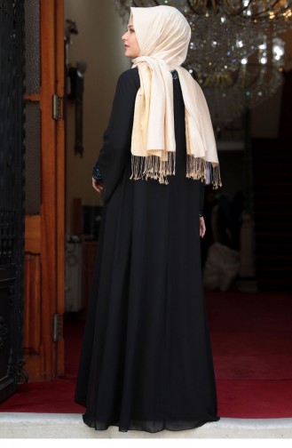 Black Hijab Evening Dress 1829