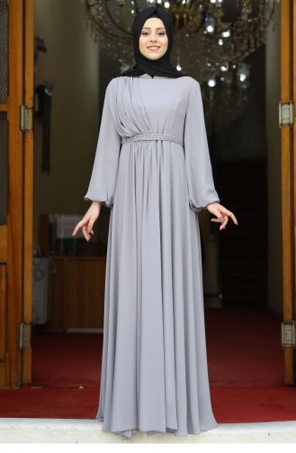 Grau Hijab-Abendkleider 1865