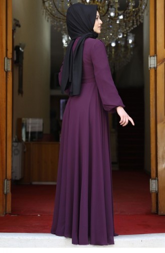 Plum Hijab Evening Dress 1870