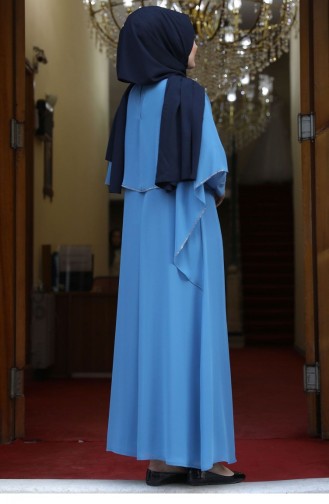 Babyblau Hijab-Abendkleider 1876