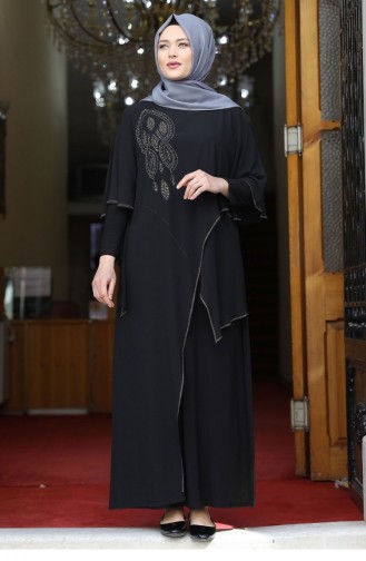 Black Hijab Evening Dress 1880
