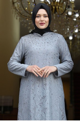 Grau Hijab-Abendkleider 1895