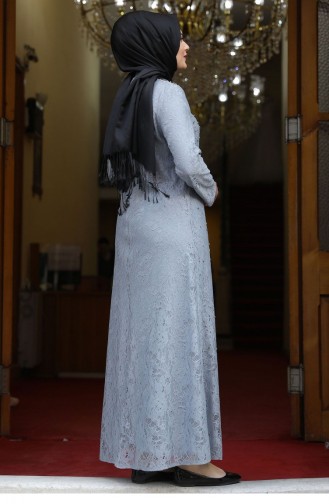 Grau Hijab-Abendkleider 1895