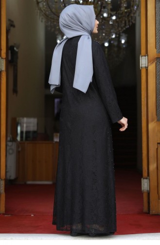Schwarz Hijab-Abendkleider 1899