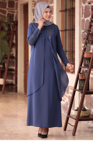 Indigo Hijab Evening Dress 1985