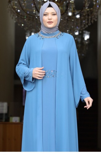 Indigo Hijab Evening Dress 1991