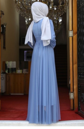 Indigo Hijab-Abendkleider 2054