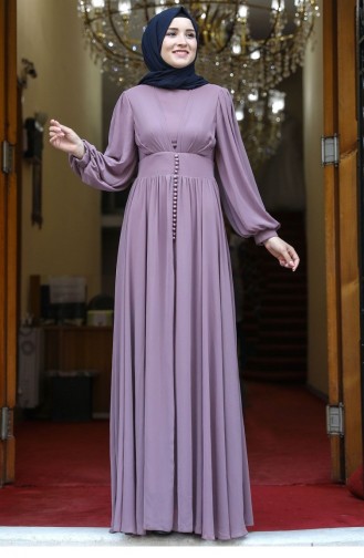 Dusty Rose Hijab Evening Dress 2074