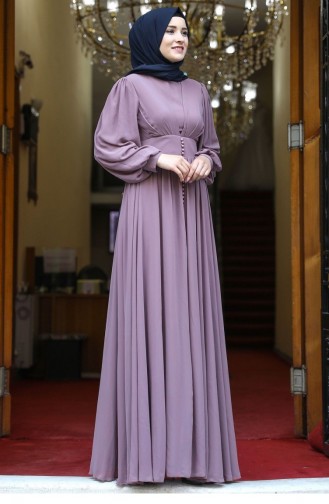 Dusty Rose Hijab Evening Dress 2074