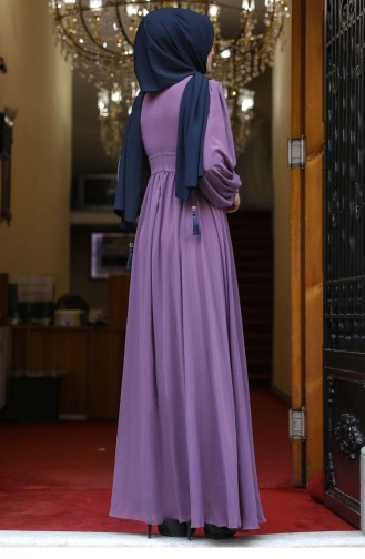 Lavendel-Farbe Hijab-Abendkleider 2076