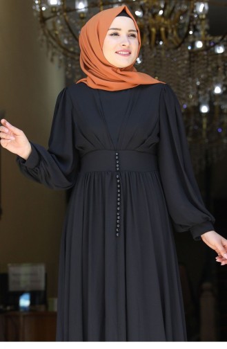 Schwarz Hijab-Abendkleider 2078