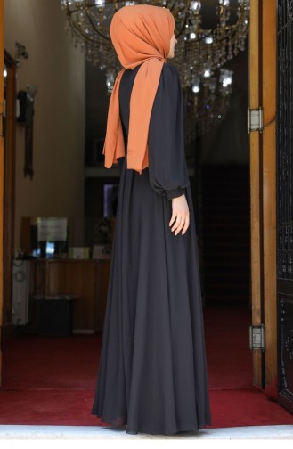 Schwarz Hijab-Abendkleider 2078