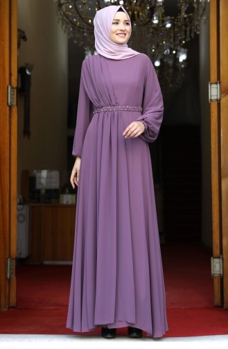 Dusty Rose Hijab Evening Dress 2087