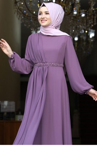 Dusty Rose Hijab Evening Dress 2087