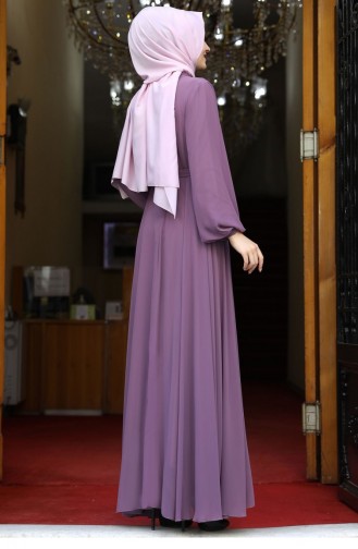 Dusty Rose Hijab Evening Dress 2087