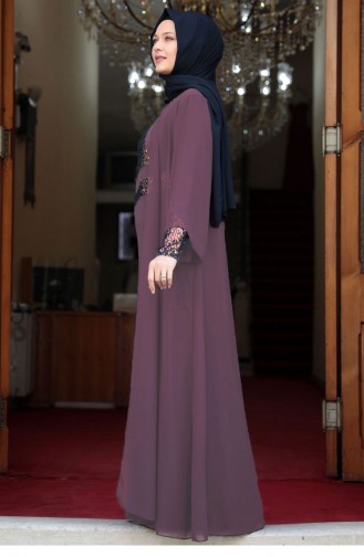 Dusty Rose Hijab Evening Dress 2106