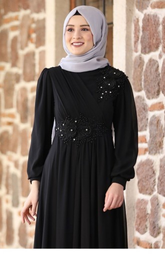 Schwarz Hijab-Abendkleider 2131