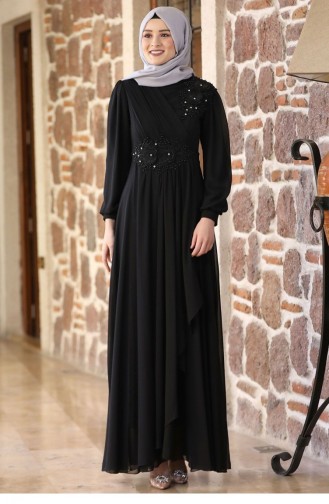 Schwarz Hijab-Abendkleider 2131