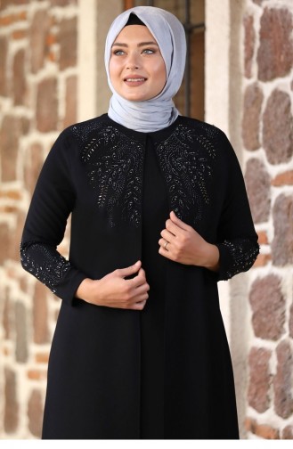 Schwarz Hijab-Abendkleider 2148
