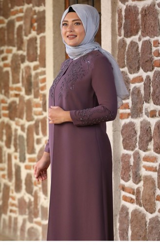 Beige-Rose Hijab-Abendkleider 2150