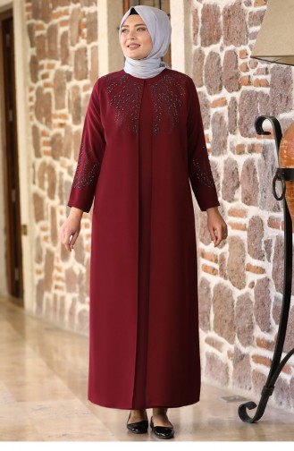 Claret red İslamitische Avondjurk 2152