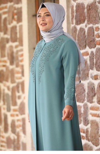 Minzengrün Hijab-Abendkleider 2153