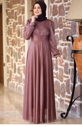 Dusty Rose Hijab Evening Dress 2162