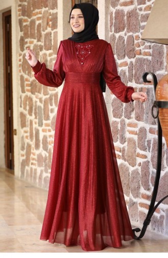 Claret red İslamitische Avondjurk 2163