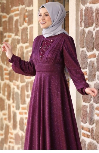Zwetschge Hijab-Abendkleider 2164