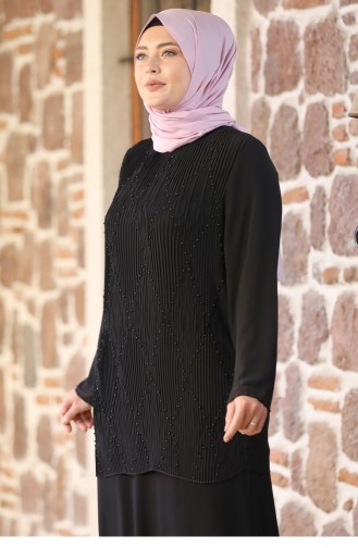 Black Hijab Evening Dress 2182