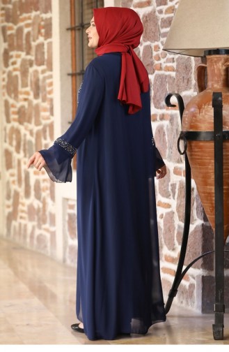 Navy Blue İslamitische Avondjurk 2183