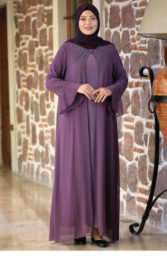 Dusty Rose Hijab Evening Dress 2186