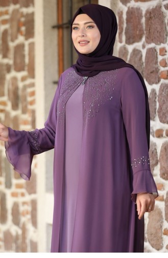 Dusty Rose Hijab Evening Dress 2186