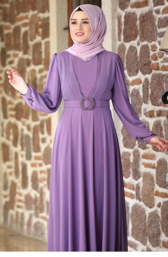 Violet Hijab Evening Dress 2191