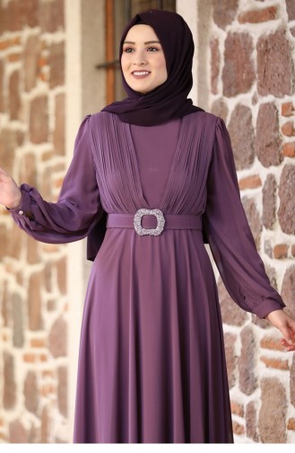 Beige-Rose Hijab-Abendkleider 2196