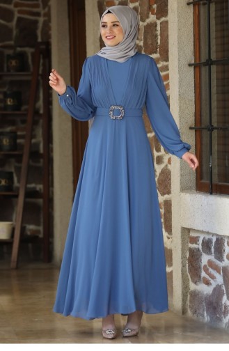Indigo Hijab-Abendkleider 2197