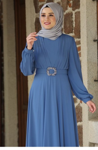 Indigo Hijab-Abendkleider 2197
