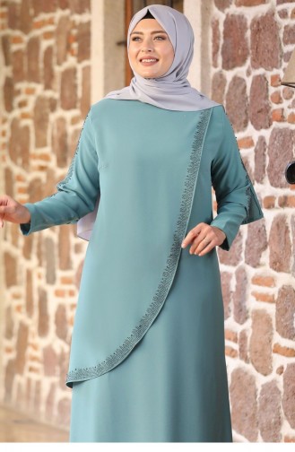 Minzengrün Hijab-Abendkleider 2213