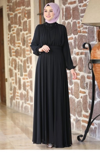 فساتين سهرة بتصميم اسلامي أسود 2220