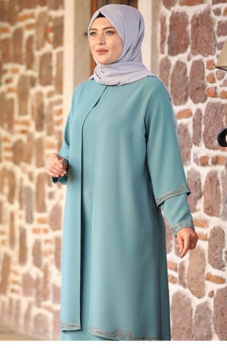 Mint green İslamitische Avondjurk 2226