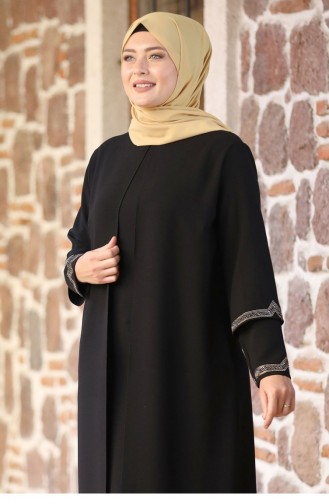 Black Hijab Evening Dress 2228