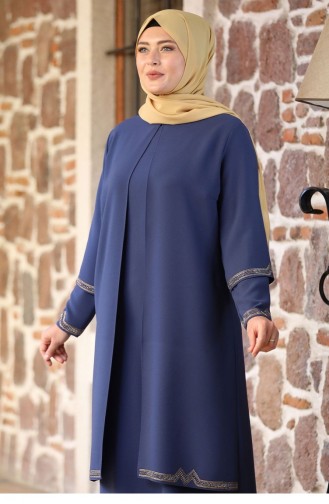 Indigo Hijab Evening Dress 2232